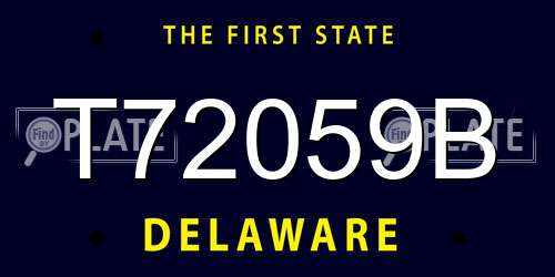 T72059B Delaware License Plate