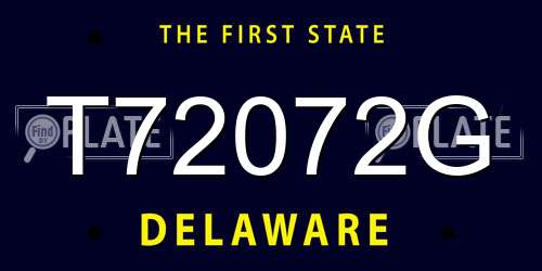T72072G Delaware License Plate