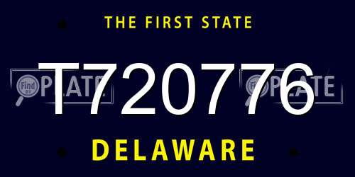 T720776 Delaware License Plate