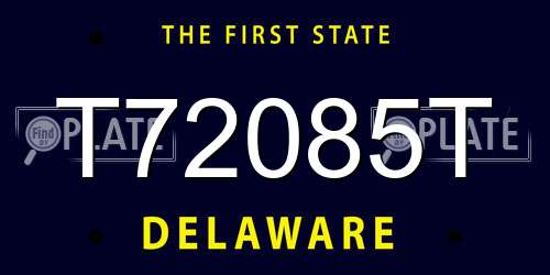 T72085T Delaware License Plate
