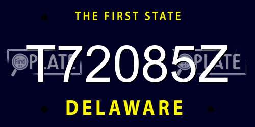 T72085Z Delaware License Plate
