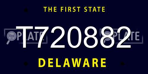 T720882 Delaware License Plate