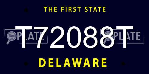 T72088T Delaware License Plate