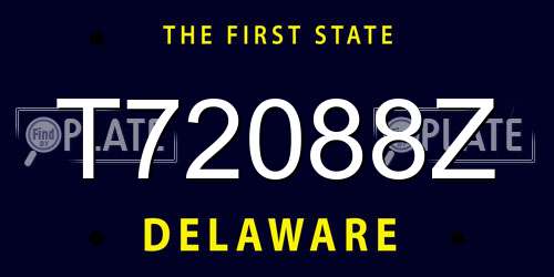 T72088Z Delaware License Plate