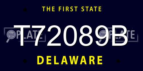 T72089B Delaware License Plate