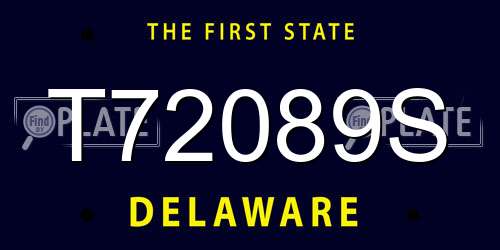 T72089S Delaware License Plate