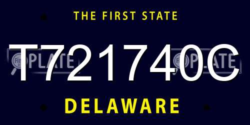 T721740C Delaware License Plate