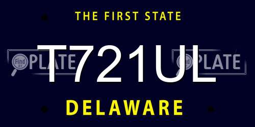 T721UL Delaware License Plate