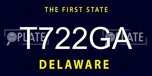 T722GA Delaware License Plate