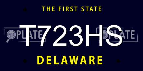 T723HS Delaware License Plate