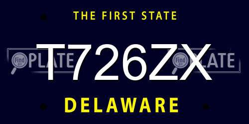 T726ZX Delaware License Plate