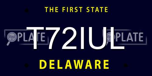 T72IUL Delaware License Plate