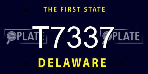 T7337 Delaware License Plate