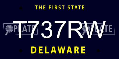 T737RW Delaware License Plate