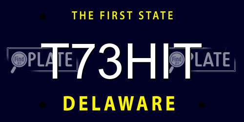 T73HIT Delaware License Plate