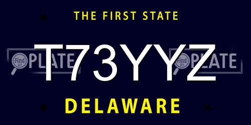 T73YYZ Delaware License Plate