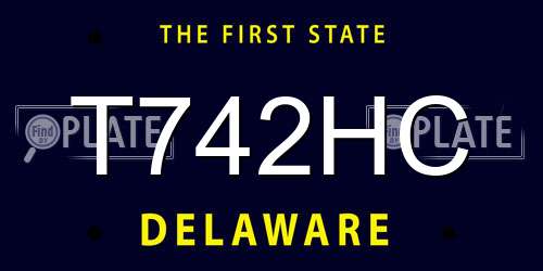 T742HC Delaware License Plate