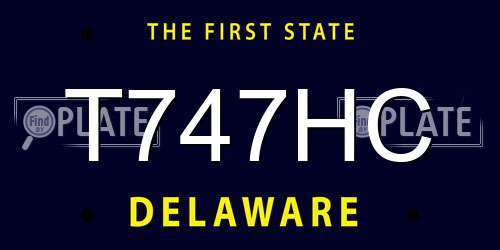 T747HC Delaware License Plate