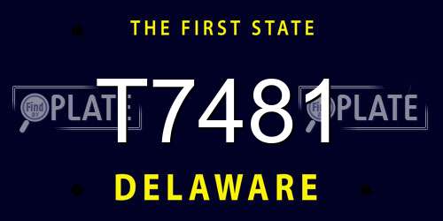 T7481 Delaware License Plate