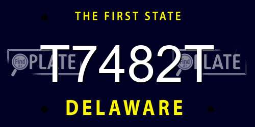 T7482T Delaware License Plate