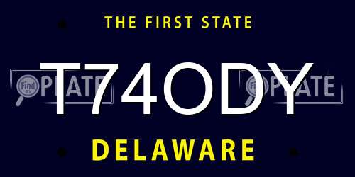 T74ODY Delaware License Plate