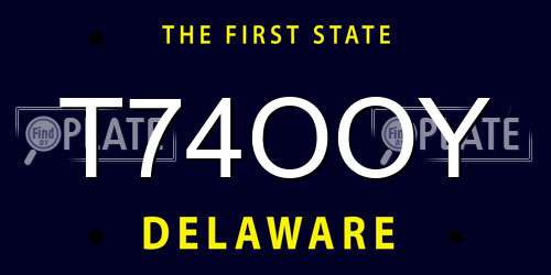 T74OOY Delaware License Plate