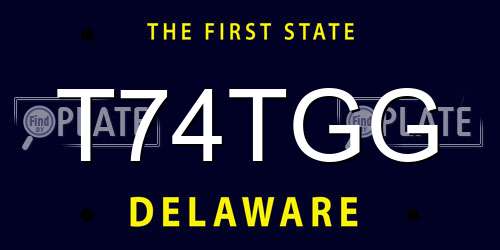 T74TGG Delaware License Plate