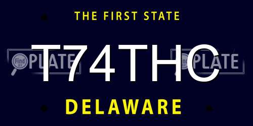 T74THC Delaware License Plate