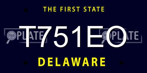 T751EO Delaware License Plate