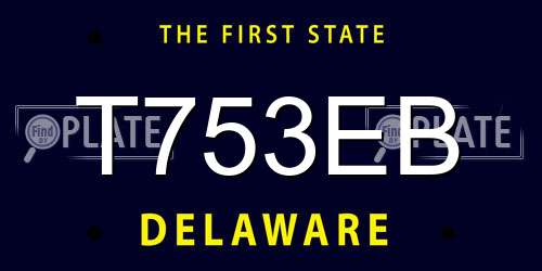 T753EB Delaware License Plate