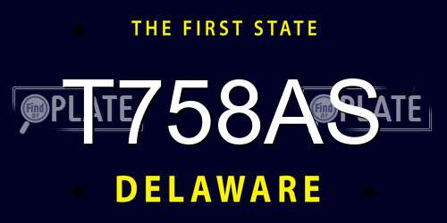 T758AS Delaware License Plate
