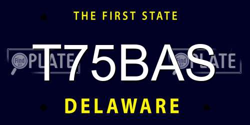T75BAS Delaware License Plate