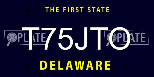 T75JTO Delaware License Plate