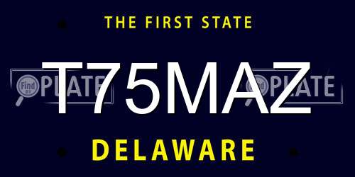 T75MAZ Delaware License Plate