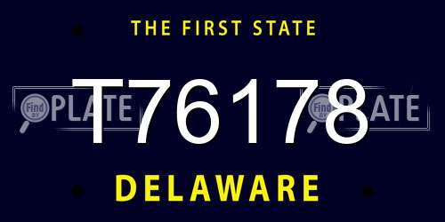 T76178 Delaware License Plate