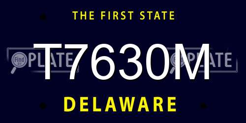 T7630M Delaware License Plate