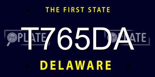 T765DA Delaware License Plate