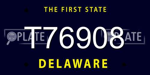 T76908 Delaware License Plate
