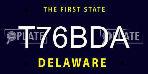 T76BDA Delaware License Plate