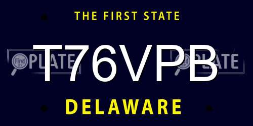 T76VPB Delaware License Plate