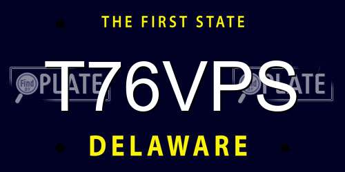 T76VPS Delaware License Plate
