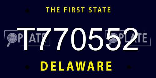 T770552 Delaware License Plate