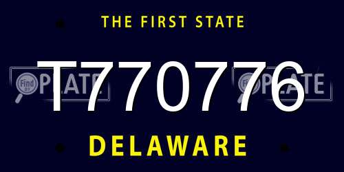 T770776 Delaware License Plate