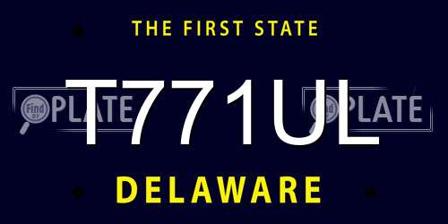 T771UL Delaware License Plate