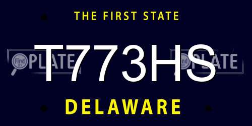 T773HS Delaware License Plate