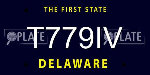 T779IV Delaware License Plate