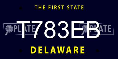 T783EB Delaware License Plate