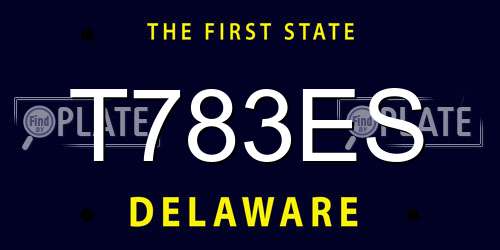 T783ES Delaware License Plate