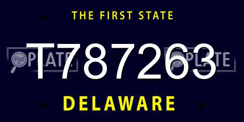 T787263 Delaware License Plate