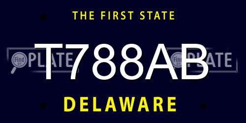 T788AB Delaware License Plate